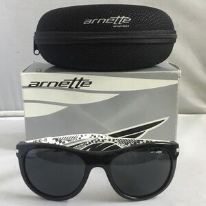 Arnette Black Sunglasses with White Graphic Temples